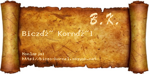 Biczó Kornél névjegykártya